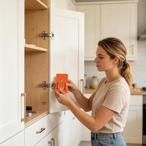Gabarit de charnières avec fixation magnétique pour pose précise de porte d'armoire - 3