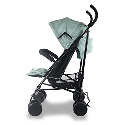Mobiclinic®, Kinderwagen, Buggy, Elefant, Verstellbare Rückenlehne, faltbar, Doppeltes Sicherheitssystem, Abnehmbare Räder, Verstellbarer 5-Punkt-Gurt, Leichter Kinderwagen, Grün und schwarz