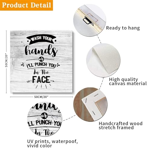 Lienzo con refranes positivos en inglés y diseño moderno listo para colgar en el hogar 4