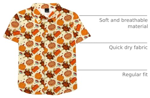 Image of Remimi Unisex Kids Halloween Shirt Boys Pumpkin Ghost Shirts Hawaii Button Up Tops 5-14 Years