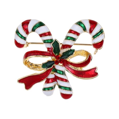 Image of Christmas Brooch Pins Crystal Christmas Tree Snowflake Jingle Bell Reindeer Enamel Brooches Holiday Party Gift for Women