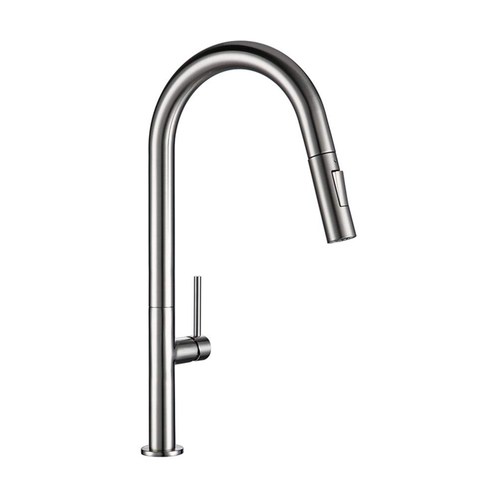 Robinet de cuisine avec douchette extractible mitigeur noir brossé