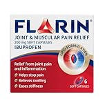 Flarin Joint and Muscular Pain Relief, 200 mg Soft Capsules, Muscle, Rheumatic, Joint and Back Pain Relief, Lipid Ibuprofen, Unique Lipid Formulation, Painkillers, 6 Soft Capsules