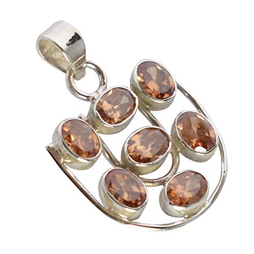 Bijoux en cristal apaisant collier quartz champagne argent 925