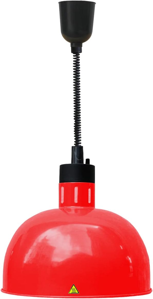 Commercial Food Heat Lamp Overhead Food Warmer Adjustable Heating Food Lamps for Buffet Restaurant Kitchen Catering,Dia29cm,110V(Red(Dia 29cm))
