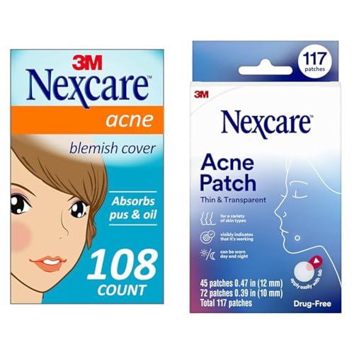 Nexcare Acne Cover, Skin Cover Absorbs Pus and Oil from Clogged P...
