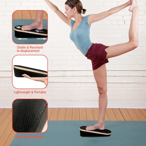 Athletic Balance Boards, Athletic Balance Trainer for Core & Ankle Strength, Non-Slip Wood TPE Wobble Board for Home Gym Fitness, Rehabilitation, and Stability Training - Thumbnail 2