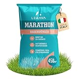 LERAVA® Rasenlangzeitdünger Marathon (450 m²) – Frühjahrsdünger Rasen mit Langzeitwirkung – NPK-Dünger für dichten, vitalen Rasen – Kontrollierte Nährstoffabgabe bis zu 3 Monate