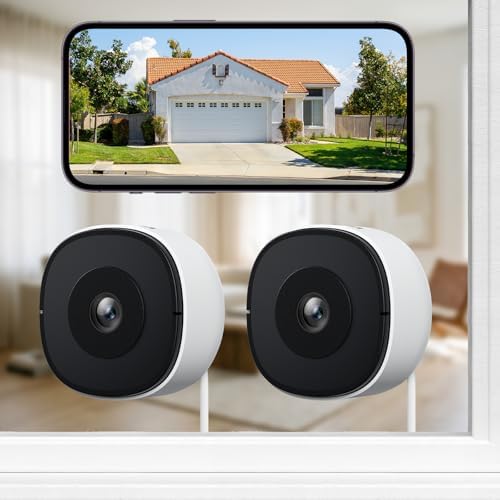 INFIYA 2K No Drill Window Camera-2 Pack 2.4Ghz & 5Ghz WiFi Dome C...