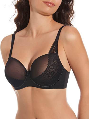 41w6fv2shcL - Selene Modelo Laia C. Sujetador con Relleno, Aros Y Tejido DE Tul Combinado con Encaje. Ref. 363, Negro, 100 para Mujer