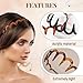 Vintage High Cranium Headbands for Women, U Shape Fashion Reversible Tooth Hair Comb Headband Non Slip, Reverse Korean Voluminous Headband with Teeth for Teen Girls Gifts(2Pcs-A)