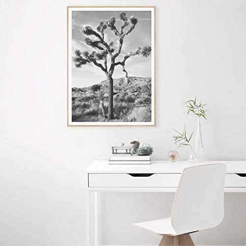 Toile Joshua Tree poster désert noir et blanc impression murale