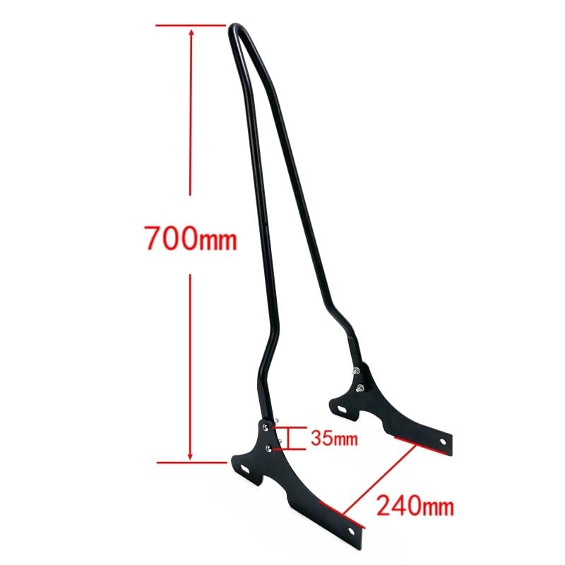 Appui-dos passager Harley Sportster 2007-2023, sissy bar chromé 60cm