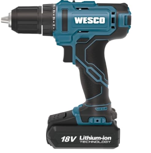 Furadeira de Impacto a Bateria 18V Wesco WS2390K2 – Mandril 13mm, 2 Velocidades, 20+3 Posições de Torque, Luz LED – Acompanha 2 Baterias 2.0Ah, Carregador Bivolt e Maleta