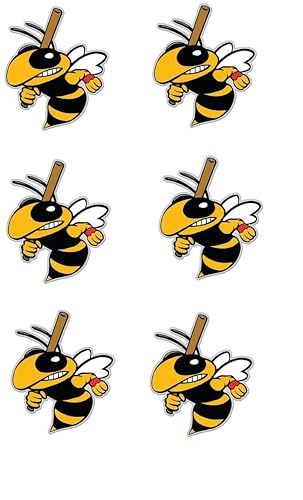 Image of Pack of 6-2'' Stickers - Baseball Bee Wasp Hornet Bumble Bee Vinyl Sticker - Car Phone Helmet Bumper Sticker Decal