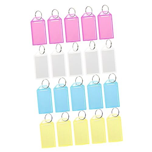 BCOATH 40stücke Teiliges Bunte Schlüsselanhänger Etiketten Mit Schützendem Pp-cover Wiederverwendbare Praktische Schlüsselkennzeichnungen Kompakte Labels Für Reise Und Alltag