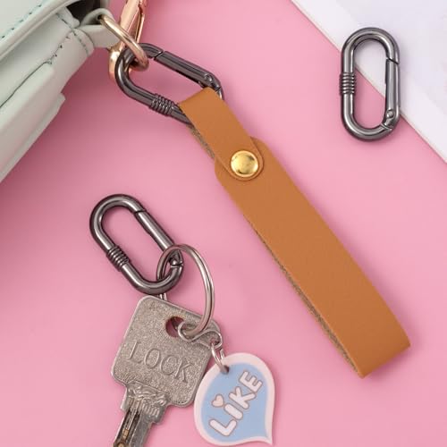 Image of Oval Spring Ring Clips, Metal Keyring Purse Clip | Heavy Duty Opening O Ring Carabiner for Keychains,Backpacks, Keys
