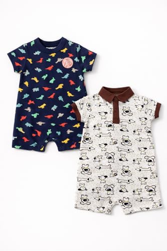 Image of TuddyBuddy 100% Cotton Romper /Jumpsuit /Bodysuit Set for Baby (Pack of 2 Playsuits)