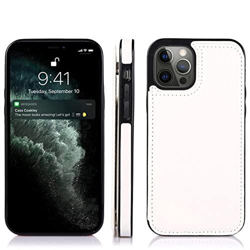 Étui iPhone 12 Mini cuir blanc anti-choc avec rangement de cartes pour libérer vos poches