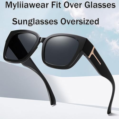 Myliia Eyewear, Fit Overs Glasses Sunglasses Women Trendy Retro Oversized Frame Polarized Fitover Sunglasses Unisex2
