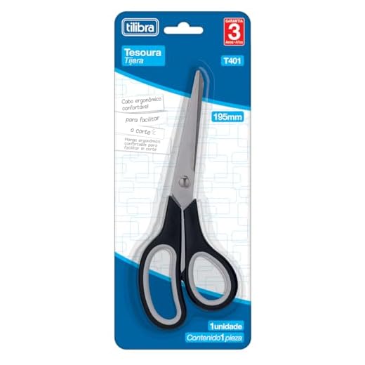 Tilibra - Tesoura Comfort Grip 195mm T401 Preta - 1 un