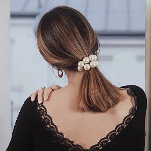 LEEQBCR 2 pezzi Elastici per capelli con perle