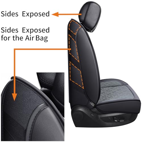 Image of YIERTAI Car Seat Covers for Dodge Ram Fit 2009-2026 1500 2010-2026 2500 3500 Classic Bighorn Longhorn Laramie Tradesman Truck Gray Full Set