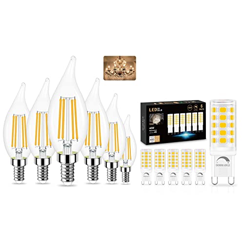 Sailstar Dimmable 6 Pack E12 Base 4000K Daylight White Bulb&6 Pack G9 Led Bulb 4000K Natural Daylight Led Bulbs #TOP13