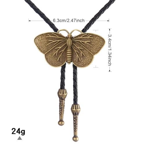 Image of Joxevyia Bolo Tie for Men Vintage Cow Skull Leather Rope Western Cowboy Necktie Vintage Bola Tie Gift for Him