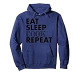 Photo Gallery cucina divertente - eat sleep cook repeat felpa con cappuccio Photo Gallery cucina divertente - eat sleep cook repeat felpa con cappuccio