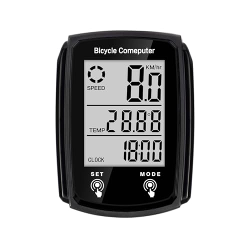 AOTULIGHT Bike Computer and Bike Odometer Wired Km/H Bike Speedometer, Automatic Wake Up Bike Speed Tracker LCD Display & Single Mileage & Multi-Function & Calorie Counting Accessories (Black)
