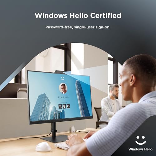 Image of ViewSonic VG2441V 24 Inch 1080p Monitor, IPS Display with Windows Hello, Built-in Microphone, and IR 5MP Webcam for Smooth Video Conferencing, Advanced Ergonomics, USB-C, HDMI, and DisplayPort Inputs