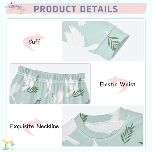 Pajama Sets Long Sleeve Dove with Olive Branches Soft Comfy Sleepwear 2 Piece PJS 3-8T4
