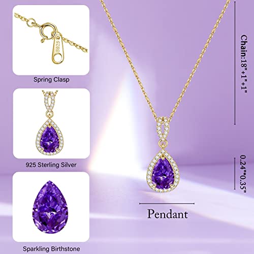 Iefup Valentines Day Gifts For Her Mom, February Birthstone Necklace Amethyst Jewelry Funny Birthday Mothers Valentines Day Gifts Birthstone Necklaces For Her Women Mom Girlfriend Daughter Wife #TOP2