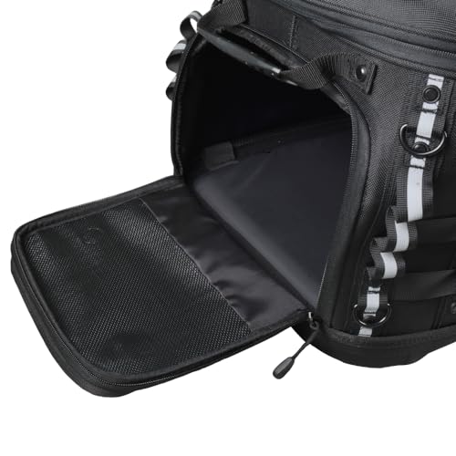 Motorrad Grand Pet Palace UV-bewertete vielseitige Haustier-Tragetasche, Moto-Sissy-Bar, Hecktasche mit zwei Schalen, UTV, ATV, Rollgepäck, oberes Fenster, öffnet Haustiertasche, 54,1 x 38,6 x 33 cm