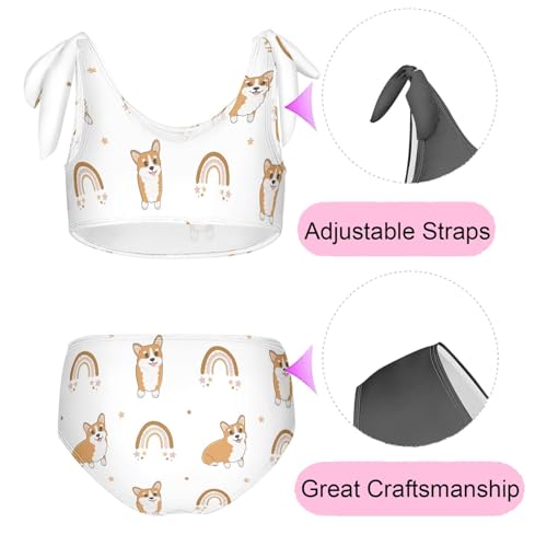 Image of CaTaKu Girls Swimsuit Two Piece Toddler Swimwear Kids Bathing Suits for Girls Bikini Set 3-12T