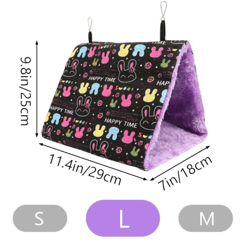 Image of Hypeety Bird Nest Cozy Hanging Bed Cage Warm Plush Hut for Bird, Black, L