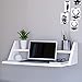 Fytz Design Reversible Wall Desk, White Floating Desk with Wall Mounted Shelf for Computer, Home, Office, Bedroom, Living, Kitchen and Study - L