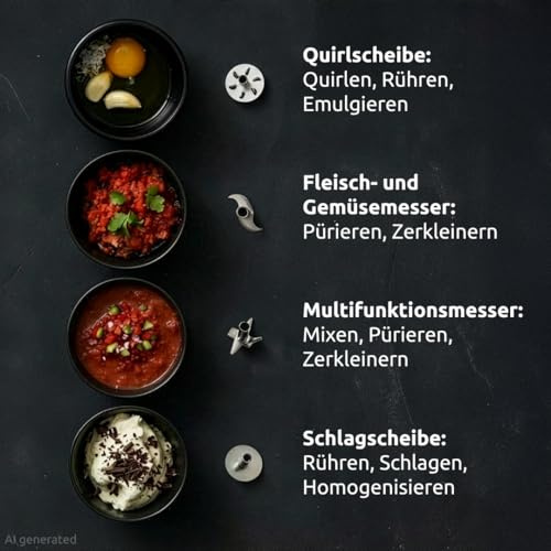 bamix Zubehör Schlagscheibe für alle bamix Stabmixer, Zum Steif schlagen und Aufschlagen, Edelstahl