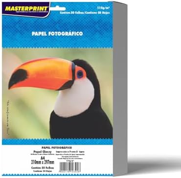 Kit 10 Pacotes de Papel Fotográfico 115g Glossy A4 p/Inkjet - 500...