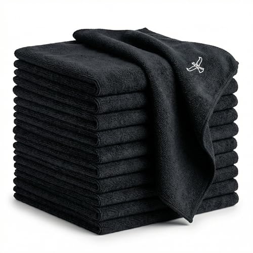 Pheniox Barista Mikrofasertücher 12er Set 32×32 cm 300 GSM waschmaschinengeeignet Reinigungstücher für Siebträger Kaffeemaschine & Barista-Zubehör