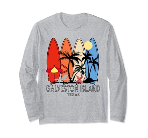 Galveston Island Beach Texas Retro Surfer T-Shirt