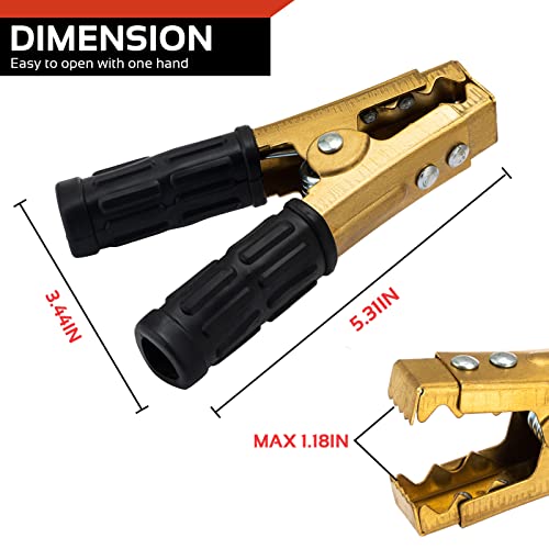 2Pcs Battery Jumper Cable Clamps, 1000A Heavy Duty Pure Copper Car Battery Charger Clamps Replacement, Alligator Clips Jumper Cable Ends, Suitable For Car Auto Vehicle Boat #TOP4