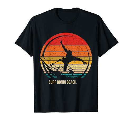 Vintage Surf Bondi Beach Retro Surfer Surfing Surfero Camiseta