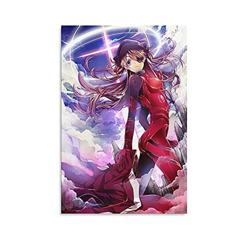 HZHY Neon Genesis Evangelion Anime Girls Canvas Poster Bedroom Decor Sports Landscape Office Room Decor Gift 20x30inchs(50x75cm)