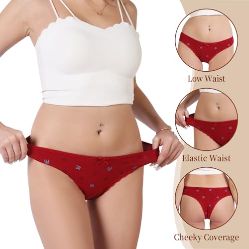 Women's Cotton Cheeky Underwear Packs,Sexy Cute Lace Brazilian Panties,Low Rise Bikini for Ladies4