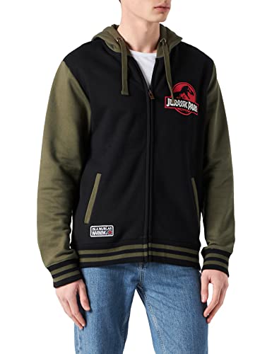 Jurassic Park Brachiosaurus Velociraptor Leaves Silhouette Men's Hooded - View #7