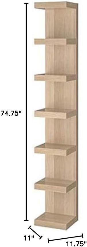 Diagram showing dimensions of the Lack Wall Shelf Unit: 11 inches depth, 11.75 inches width, 74.75 inches height
