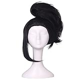 ColorGround Short Anime Cosplay Wig with Detachable Ponytail (Black)