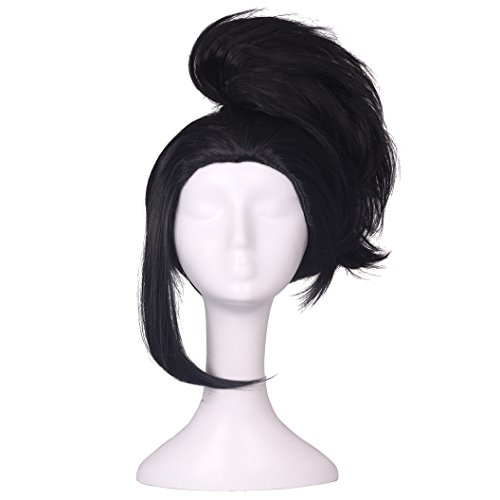 ColorGround Short Anime Cosplay Wig with Detachable Ponytail (Black)